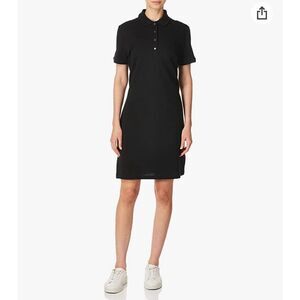 Lacoste Women’s Classic Stretch Pique Polo Black Slim Short Sleeve Dress Sz 34